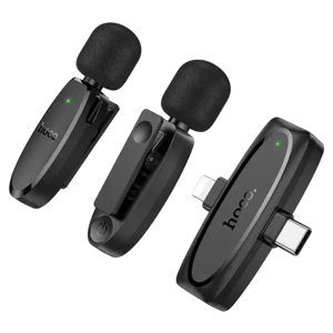 Hoco L15 Dual-Mic Omnidirectional Wireless Microphone Black