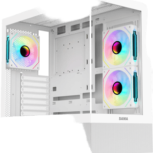 SAMA SV02 Mid-Tower ATX Case White Tempered Glass