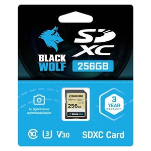 فلاش Black Wolf 256GB USB 3.2 SDXC كرت أسود