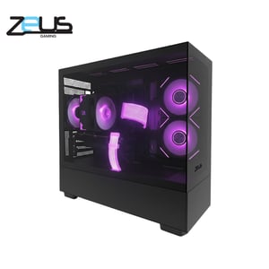 كيس Zeus Z6 Pro Micro-ATX أسود مع 3 مراوح ARGB