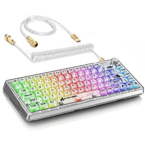 كيبورد Attack Shark K75RGB 80% TKL Hot-Swappable سلكي RGB أبيض
