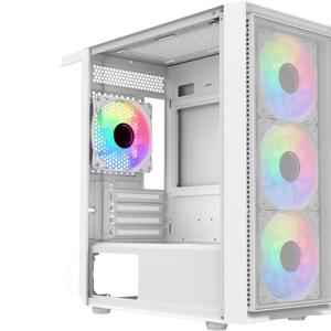 SAMA M-ATX Mini-Tower Case White Tempered Glass