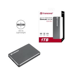 هارد خارجي Transcend StoreJet 25C3N 1TB USB 3.1 رمادي