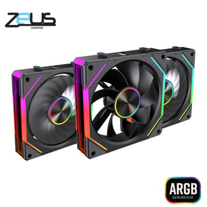مبرد Zeus ZF-120 120mm Air ARGB أسود