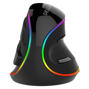 Delux M618 Plus Ergonomic Vertical Wireless Mouse - Black