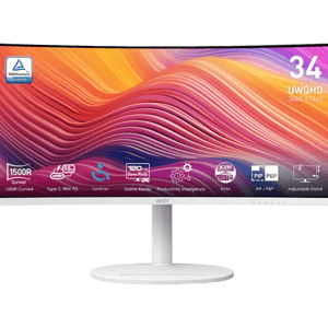 شاشة MSI 34″ 3440x1440 120Hz VA أبيض
