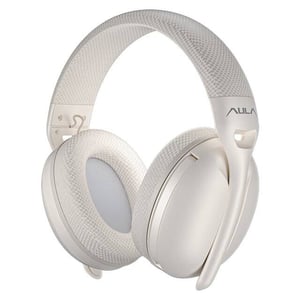 سماعات Aula S6 لاسلكية 4-in-1 مع ميكروفون أبيض