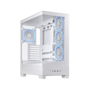 كيس ASUS A31 Plus Mid-Tower ATX أبيض مع 4 مراوح ARGB