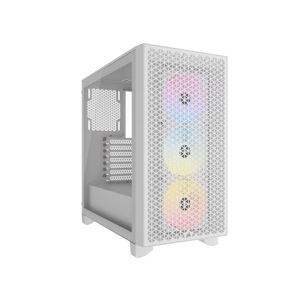 كيس Corsair 3000D Mid-Tower ATX أبيض بتدفق هواء RGB