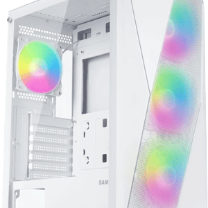 SAMA 3313 Mid-Tower ATX Case White Tempered Glass