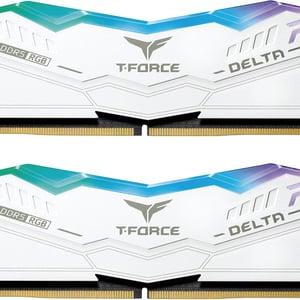 TEAMGROUP T-Force Delta RGB DDR5 32GB (2x8GB) 5600MHz CL36 Desktop Memory White