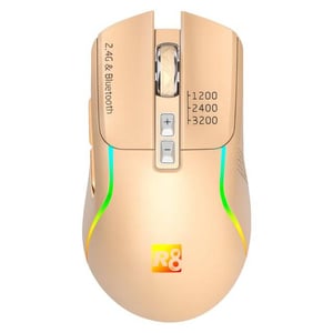 ماوس R8 1761 3200 DPI Dual Mode لاسلكي RGB وردي