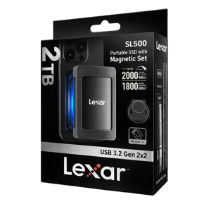 Lexar SL500 2TB Portable SSD with Magnetic Kit