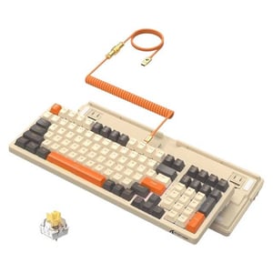 كيبورد Attack Shark K98 فول سايز ميكانيكي دو مود RGB أصفر