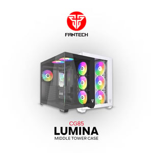 كيس Fantech CG85 Lumina Mid-Tower ATX RGB زجاجي مقوى