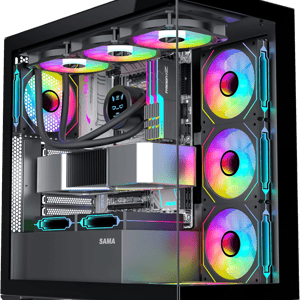 SAMA SV01 Mid-Tower ATX Case Black Tempered Glass