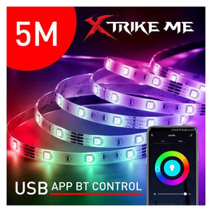 شريط LED Xtrike Me RGB 5M 150 LED 5050 SMD مقاوم للماء USB وبلوتوث