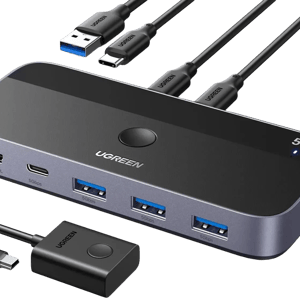 محول Ugreen 25098 2-in 4-out USB 3.0 USB-C أسود