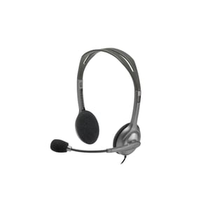 سماعات Logitech H110 سلكي 3.5mm مع مايك رمادي