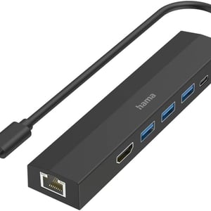 محول Hama 6-Port USB-C Hub بـ 3x USB-A و HDMI 4K و Gigabit Ethernet