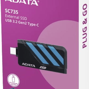 ADATA SC735 1TB USB-C Portable External SSD Blue
