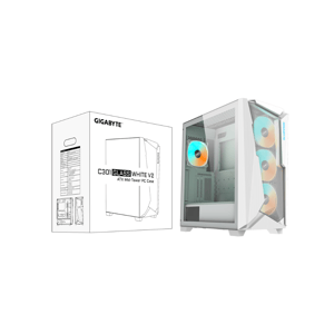 كيس Gigabyte C301GW V2 Mid-Tower ATX أبيض زجاجي