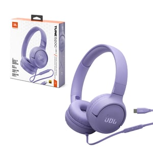 سماعات JBL Tune 520C On-Ear 32mm USB-C مع ميكروفون بنفسجي