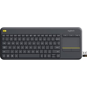 كيبورد Logitech K400 Plus Full-Size لاسلكي لوحة لمس أسود