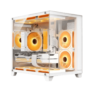 Huntkey Storm Micro-ATX Case White ARGB 3 Fan