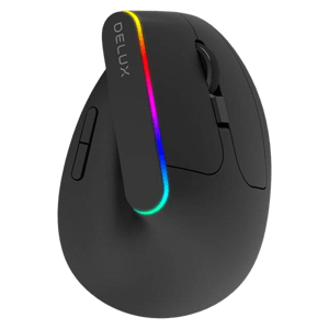 Delux M618C Vertical Ergonomic Wireless Mouse Black