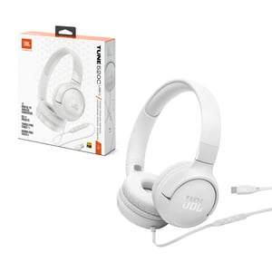 سماعات JBL Tune 520C On-Ear 32mm Driver USB-C مع ميكروفون أبيض