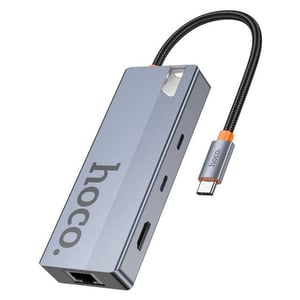 محول USB Hoco HB52 8-in-1 USB 3.0 من USB-C إلى USB-A رمادي
