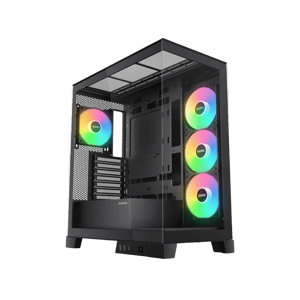 SAMA V50 Mid-Tower ATX Case Black Tempered Glass with 4 ARGB Fans