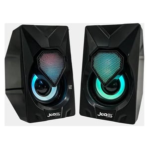 سبيكر Jedel S502 Mini ستيريو 2.0 4W 3.5mm RGB أسود