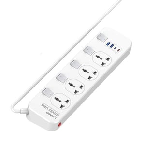 اكسسوار LDNIO SC4408C 2500W باور ستريب بـ 4 منافذ AC و 2 USB-C و 2 USB-A