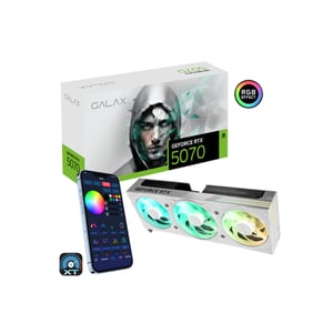 كارت شاشة GALAX GeForce RTX 5070 12GB GDDR7 Triple Fan RGB أبيض