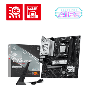لوحة أم ام اس اي ألعاب MSI B850M GAMING PLUS WIFI6E بمقبس AMD AM5 ودعم ذاكرة DDR5 بحجم mATX