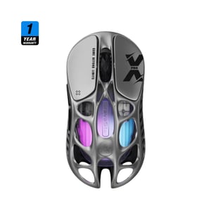 ماوس GravaStar Mercury X Pro 26000 DPI RGB لاسلكي (2.4G/BT/سلكي) فضي