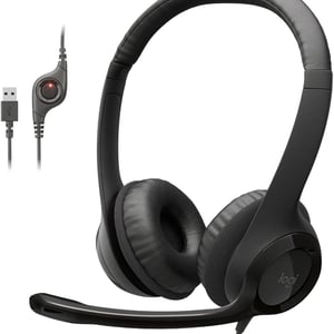 Logitech H390 USB Computer Headset Noise-Cancelling Microphone - Black