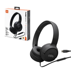 سماعات JBL Tune 520C On-Ear مع ميكروفون USB-C أسود