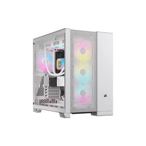 كيس Corsair 6500D Airflow Mid-Tower أبيض زجاج مقسى