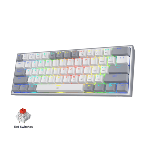 كيبورد Redragon Fizz K617 60% ميكانيكي قابل للتبديل USB-C RGB رمادي