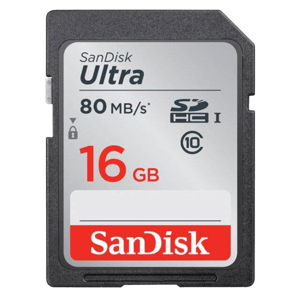 SanDisk Ultra 16GB SDHC UHS-I 80MB/s Memory Card