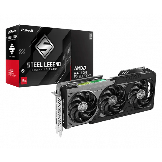 VGA Radeon RX 9070 XT ASROCK Steel Legend Dark 16G - 1
