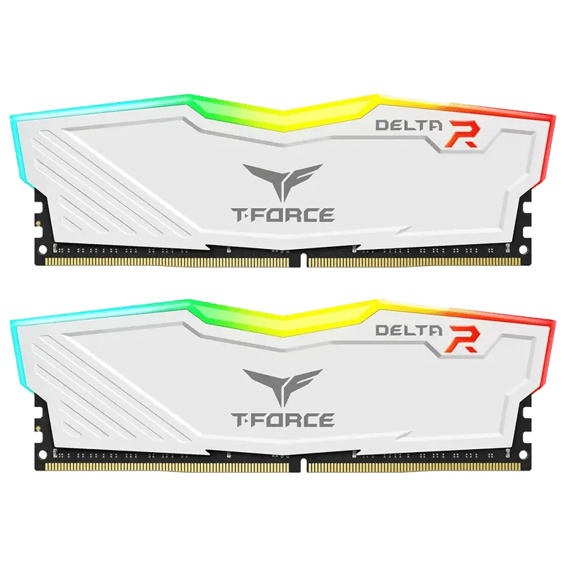 T-Force Delta RGB DDR4 64GB (2x32GB) 3600MHz White Memory - 2