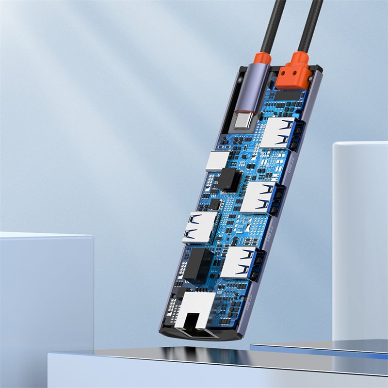 محول LDNIO DS-16U 6-Port USB 3.0 مع إيثرنت و 100W PD رمادي - 11