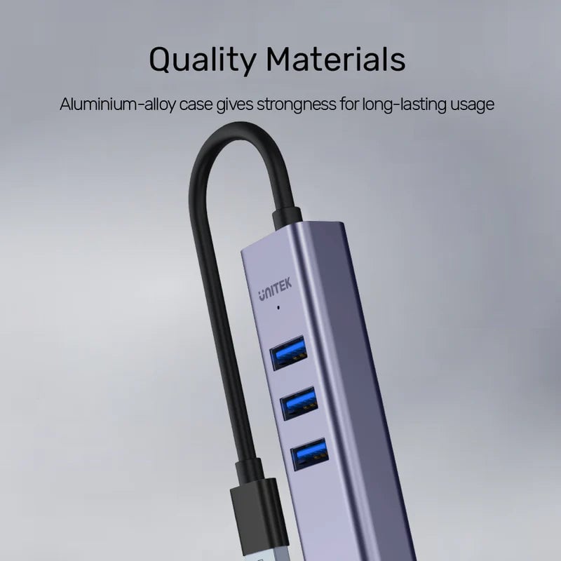 UNITEK Y-3088B USB-C to Ethernet 4-in-1 Adapter Gray - 10