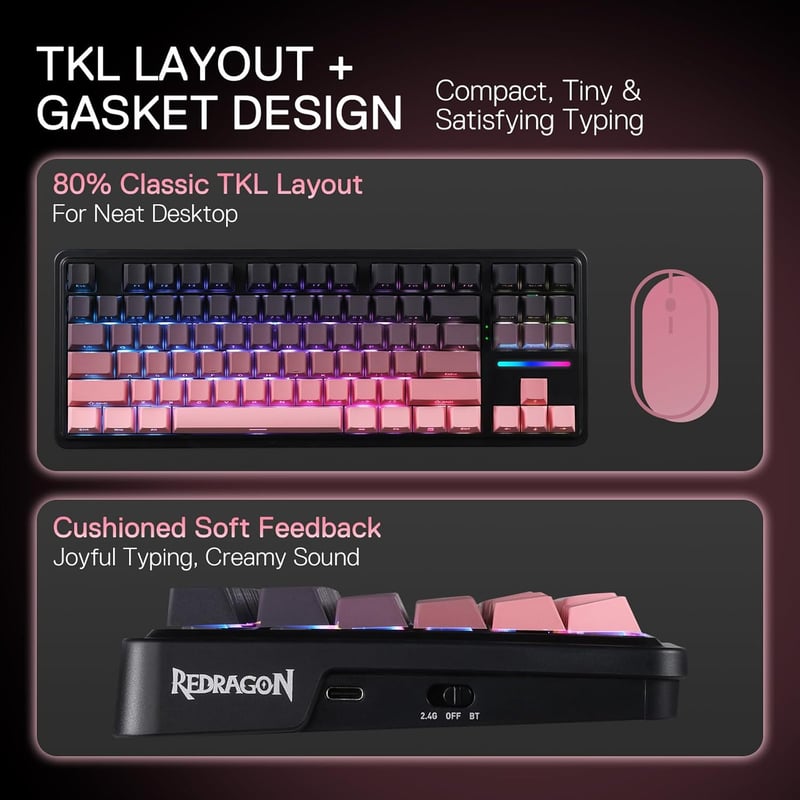 Redragon K728SP-RGB-PRO TKL Mechanical Wired Keyboard - 3