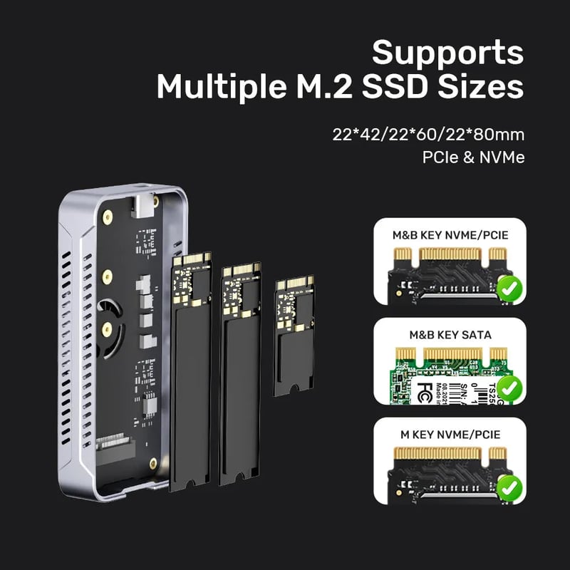 هارد خارجي Unitek SolidForce Reefer TurboCool 8TB USB4 40Gbps SSD رمادي - 10