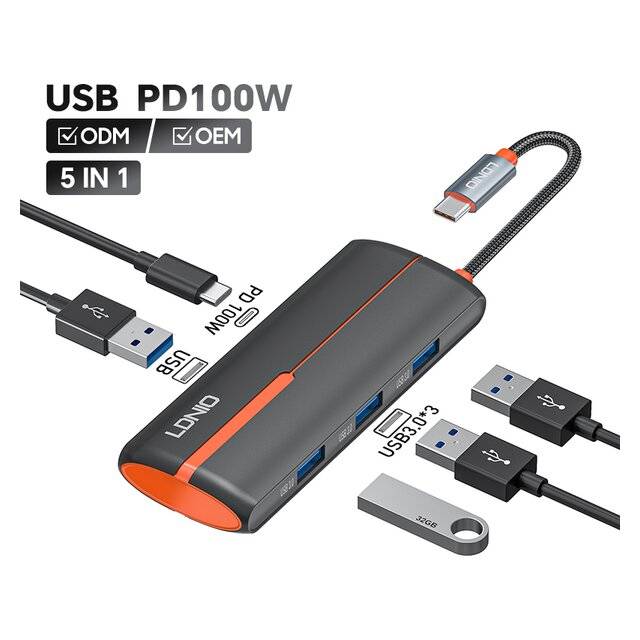 محول USB LDNIO DS-25U 5-Port USB 3.0 100W PD - 3